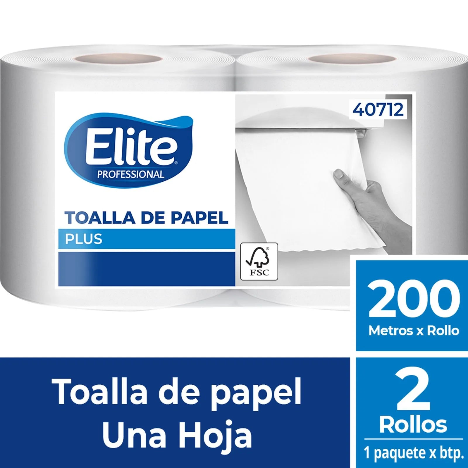 TOALLA DE MANO ELITE 40712 PLUS 200 MTS X 2