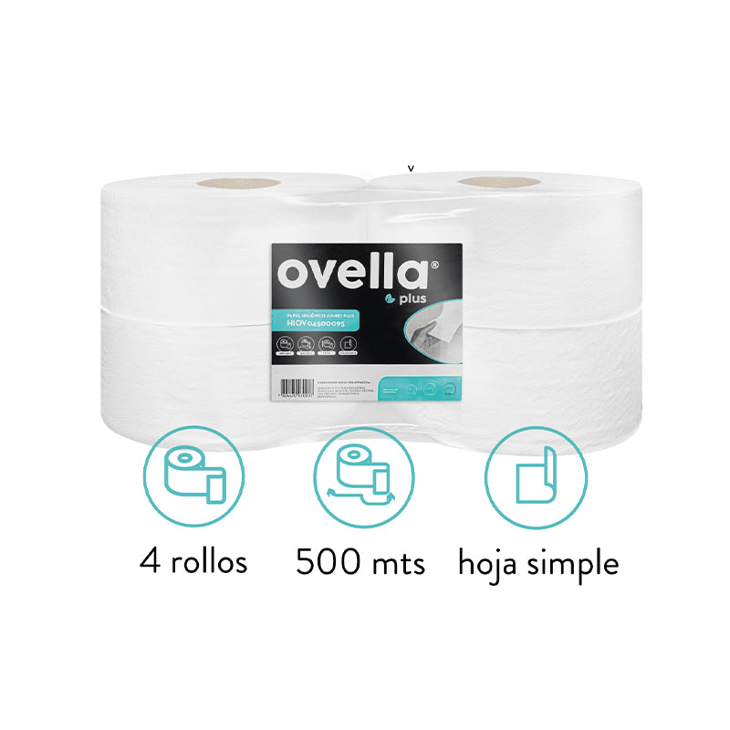 PAPEL HIGIENICO OVELLA 4X500 MTS