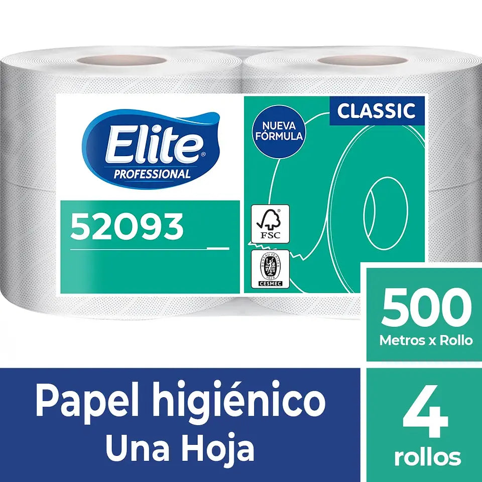 Papel Higiénico Elite Jumbo Económico 4 Rollos x 500 mts