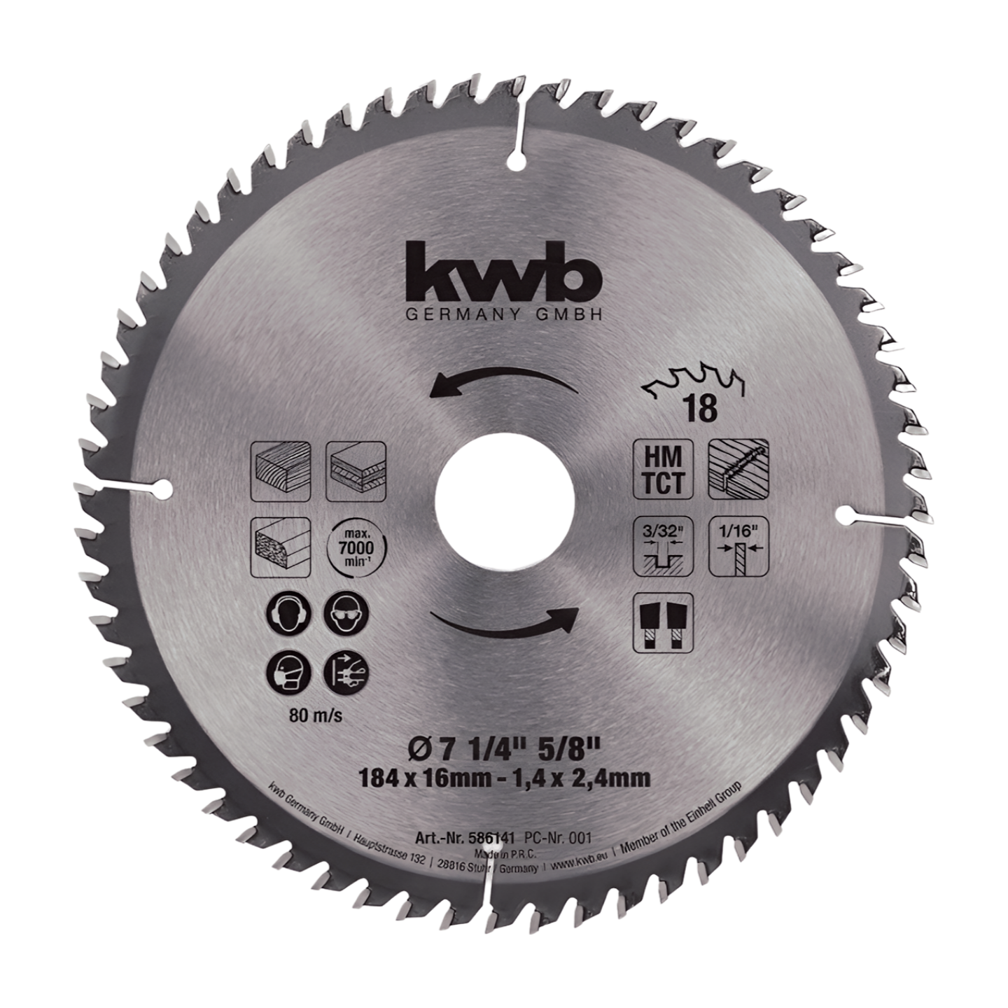 DISCO DE SIERRA CIRCULAR 7 1/4 - 60D KWB