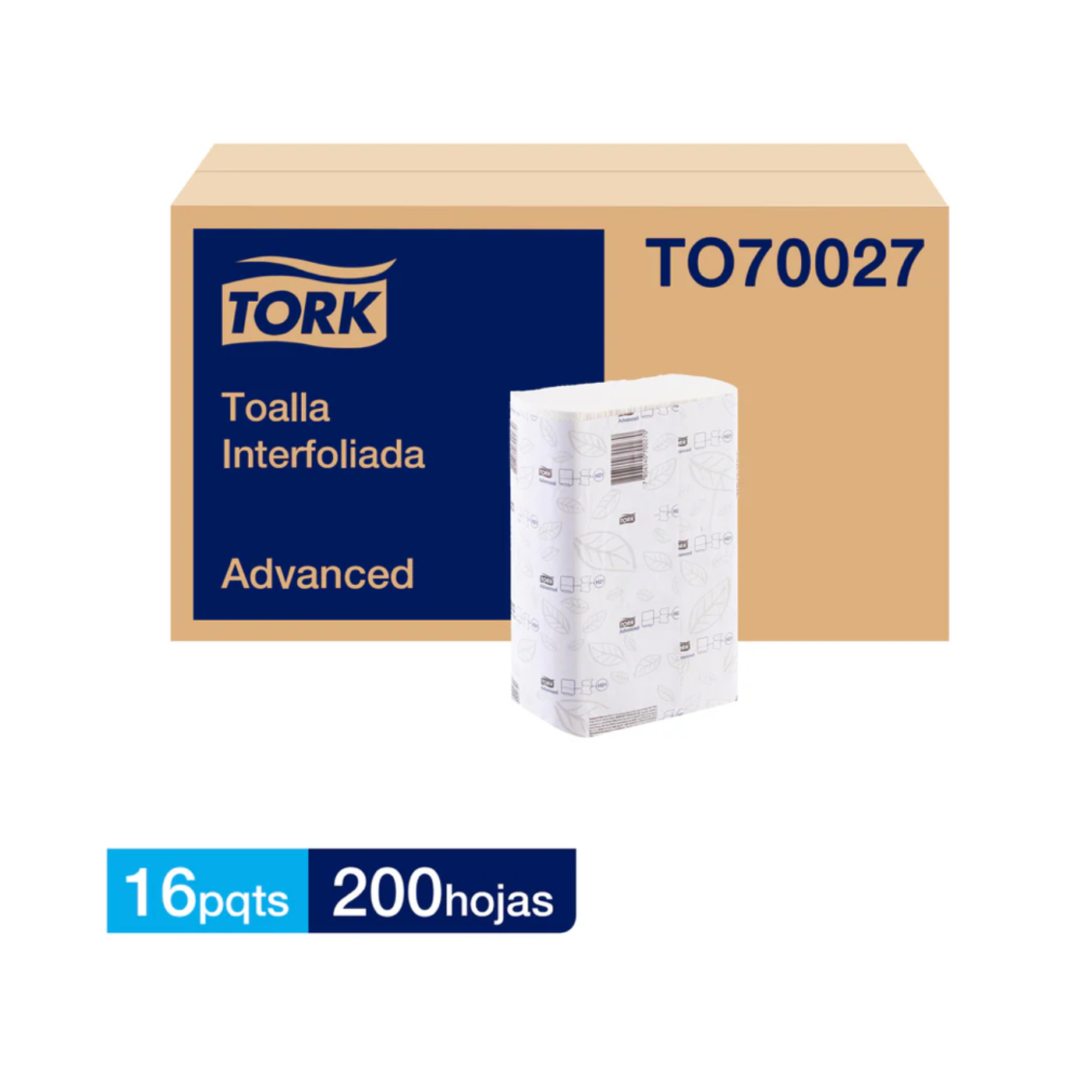 TOALLA INTERFOLIADA TORK TO70027 DOBLE HOJA 16X200