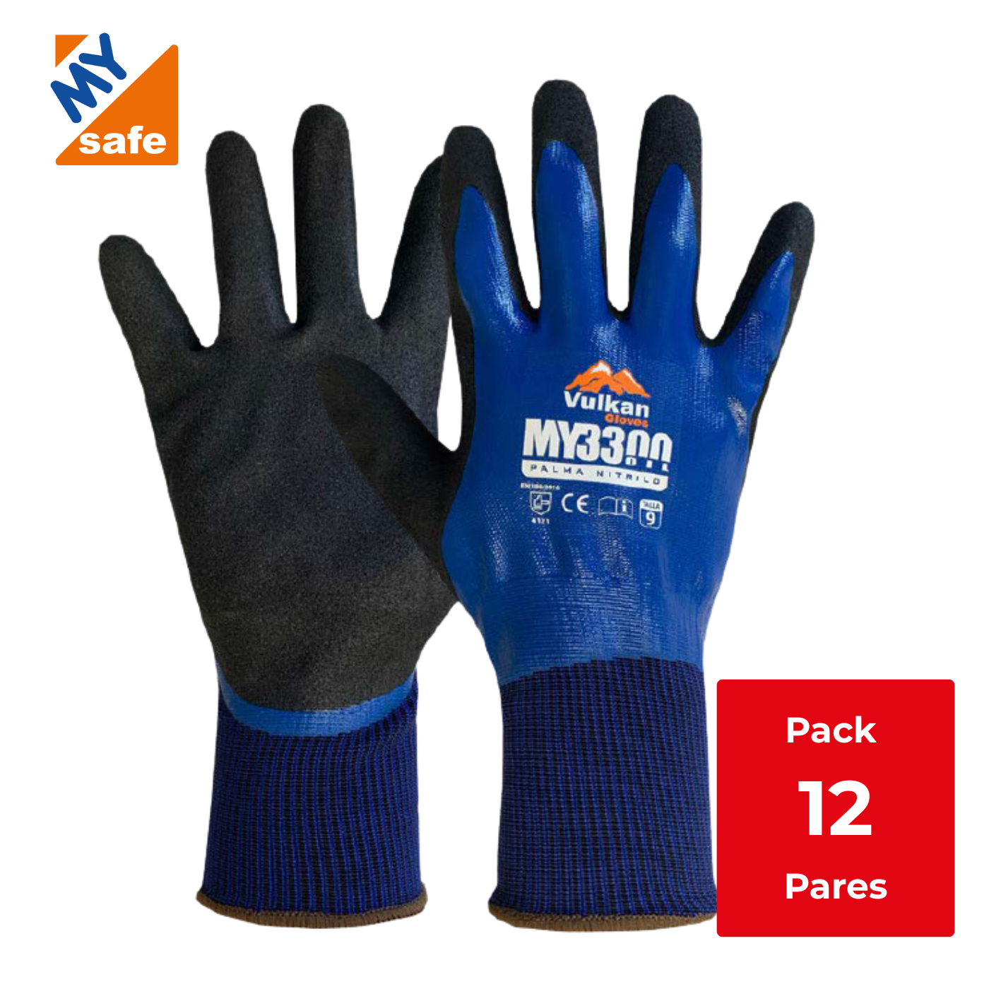 GUANTE DE SEGURIDAD VULKAN OIL NITRILO MY3300 - Pack 12
