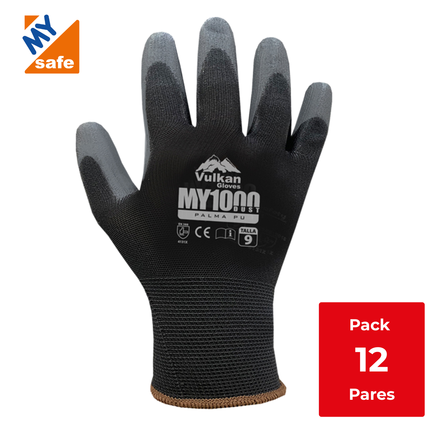 GUANTE DE SEGURIDAD VULKAN DUST PU MY1000 - Pack 12