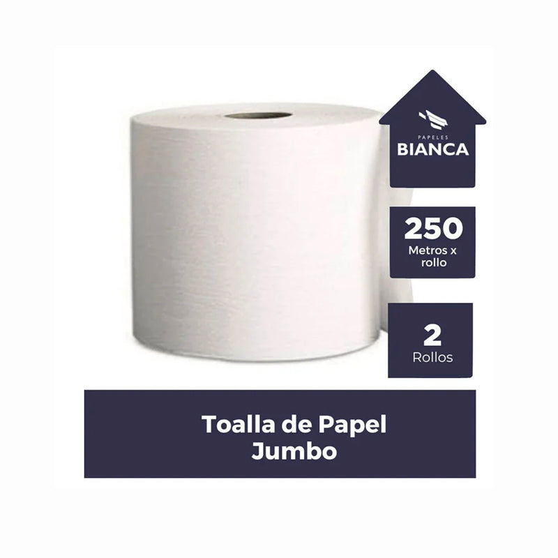 TOALLA MANO BIANCA 250 MT X 2