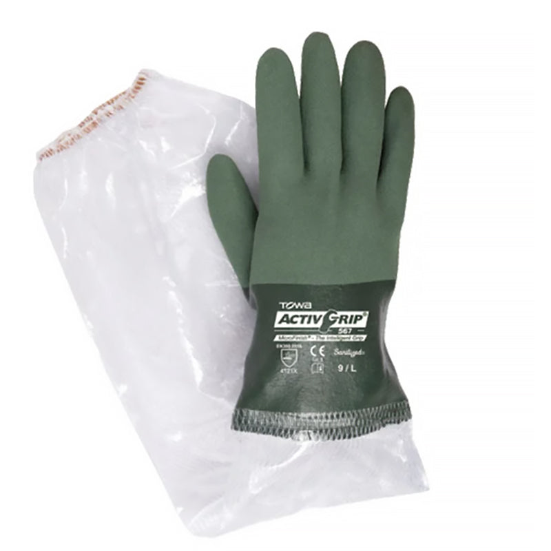 GUANTE DE SEGURIDAD TOWA 567 NITRILO C/MANGAS