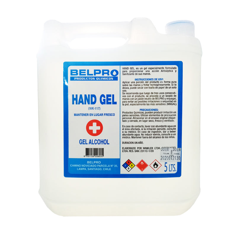 ALCOHOL GEL 5 LITROS 70%