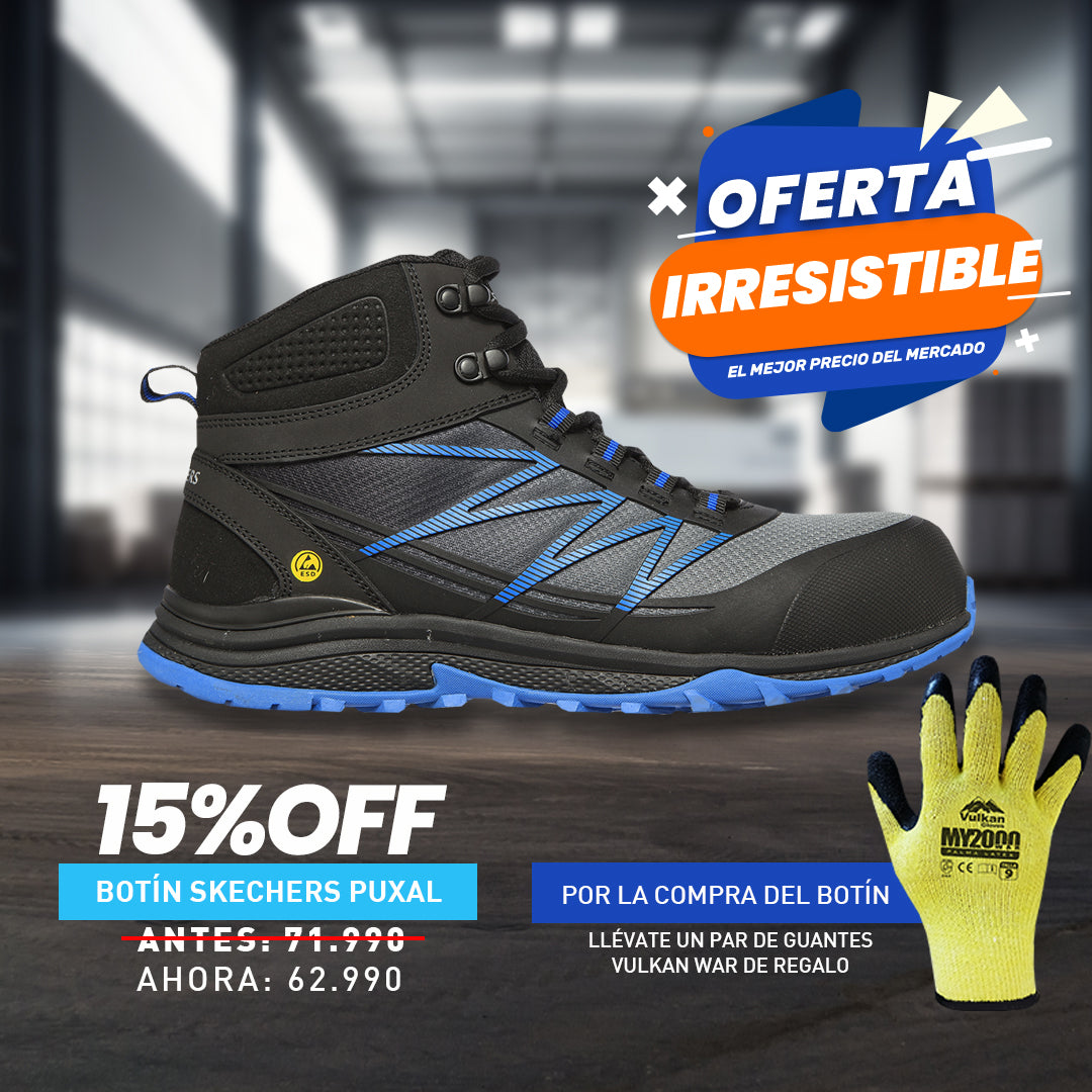 Pack Imperdible Botín PUXAL FIRMLE SKECHER + Guantes de Regalo