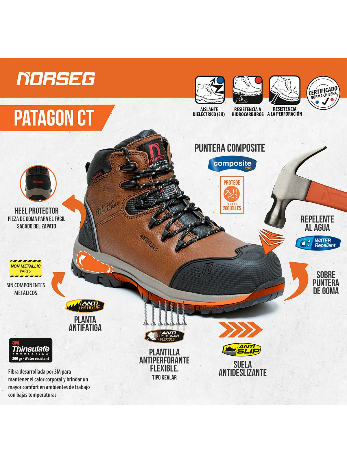 Zapato de Seguridad PATAGON Hombre Norseg