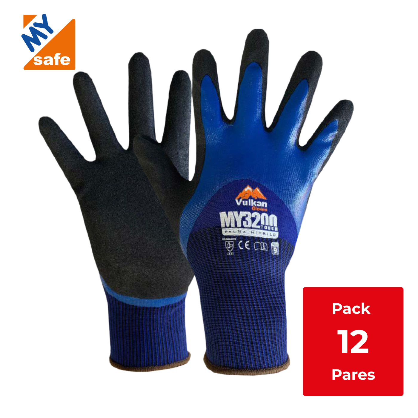 GUANTE DE SEGURIDAD VULKAN TOUCH NITRILO MY3200 - 12 pares