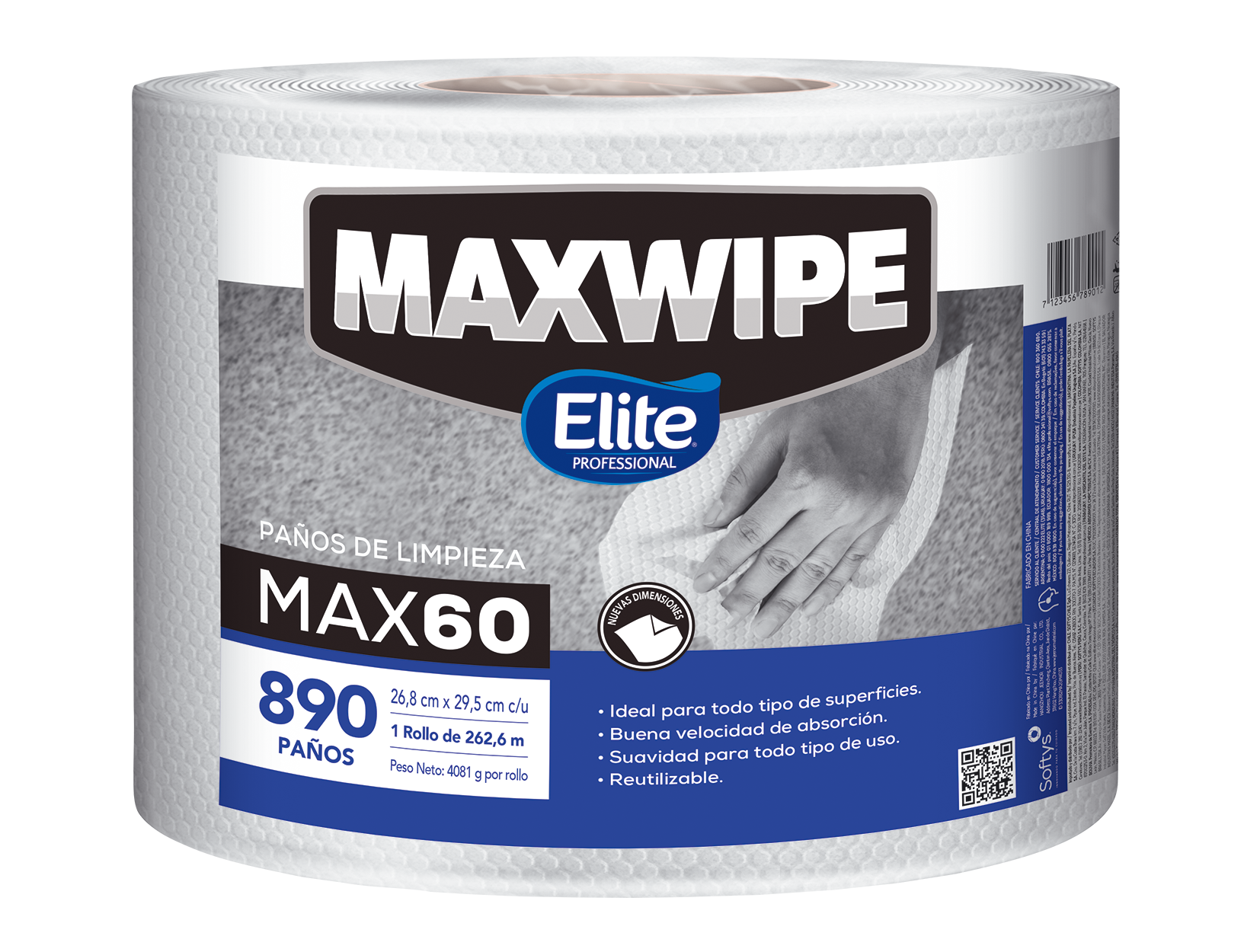 TOALLA ELITE MAX60 40974 PANO MAXWIPE BOBINA X890 U